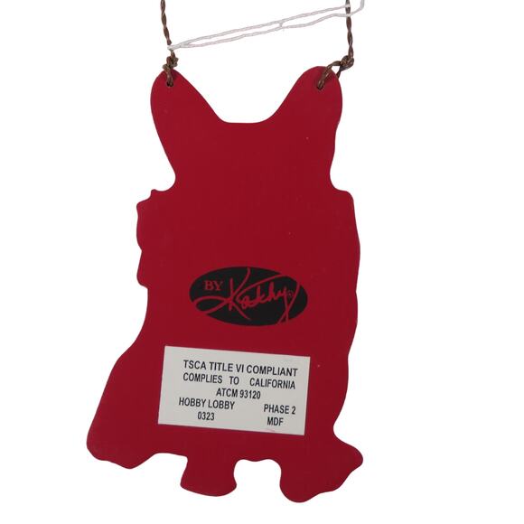 French Bulldog Christmas Tree Ornament Décor 4.5 " Tall Wreath,  Candy Cane - Picture 3 of 14